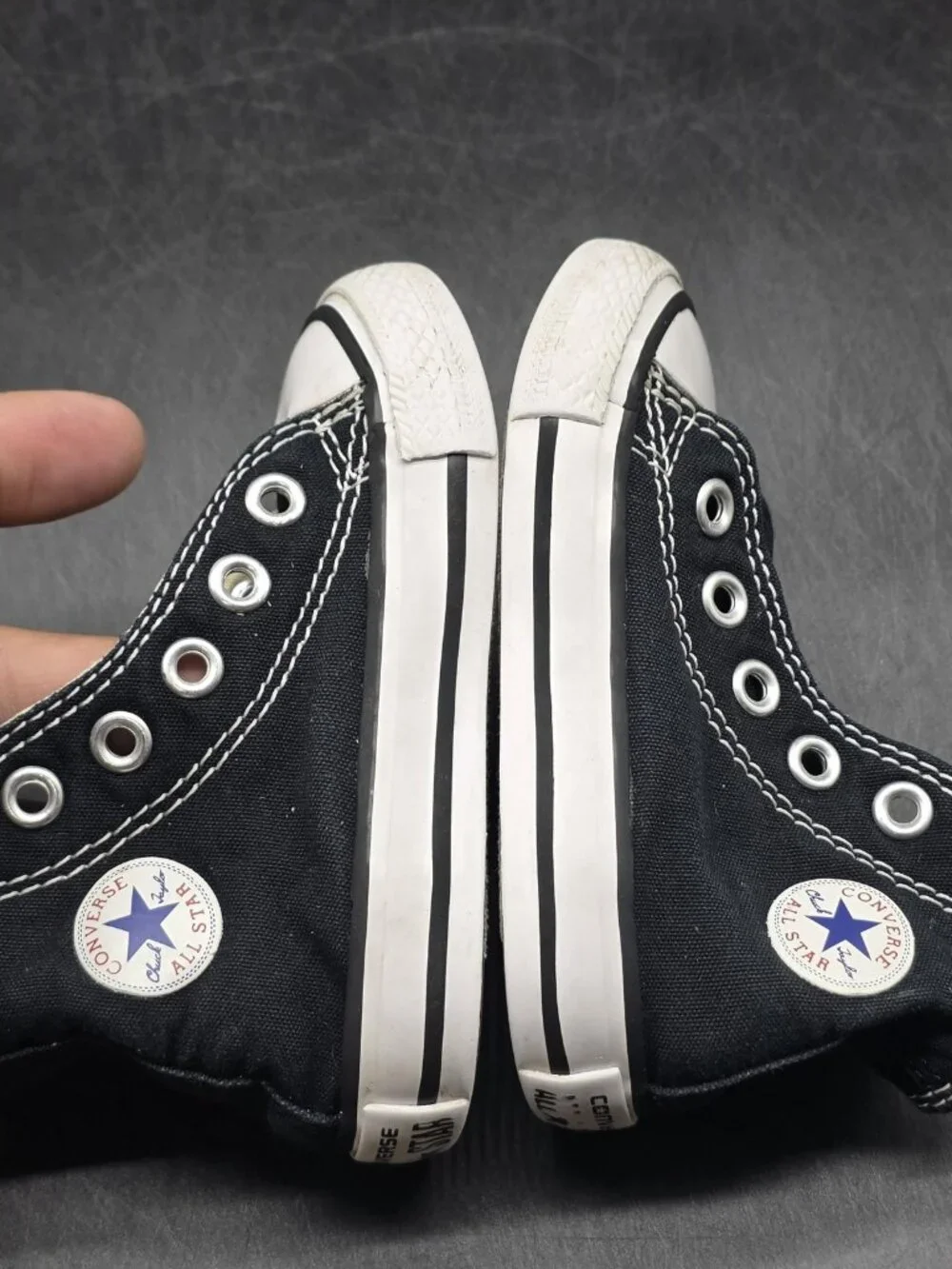 Converse All Star Shoes Infant Size 4 Black Hi Top Sneakers Missing Laces